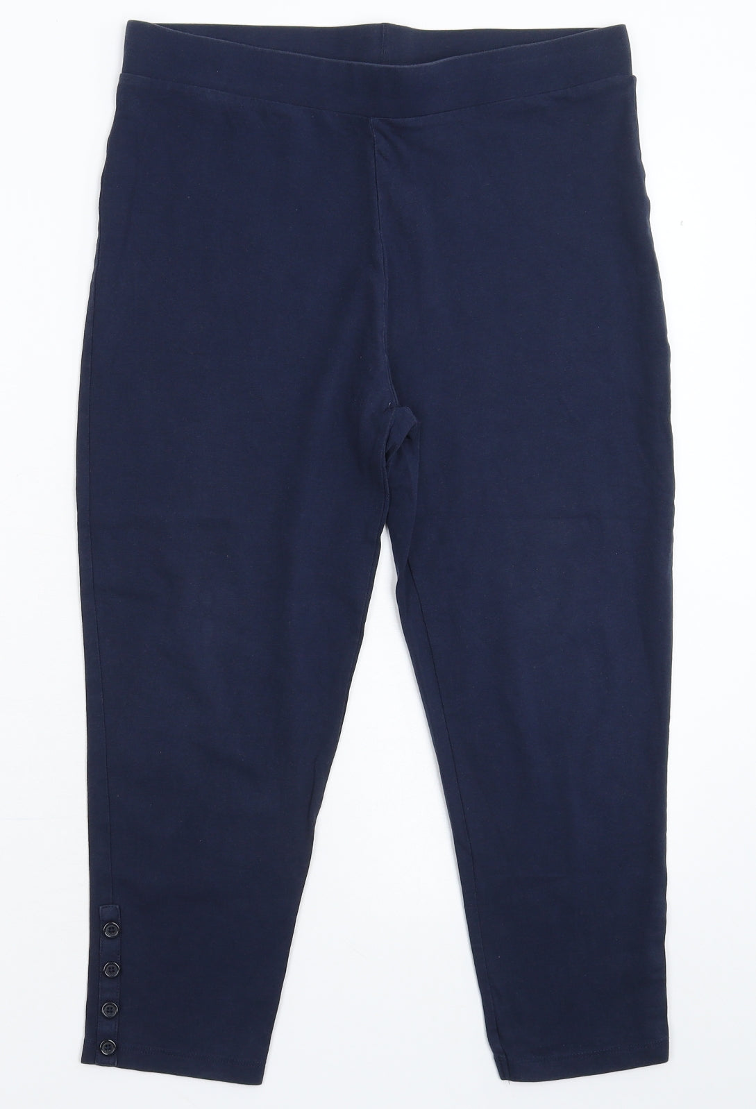M&Co Womens Blue   Cropped Leggings Size L L20 in