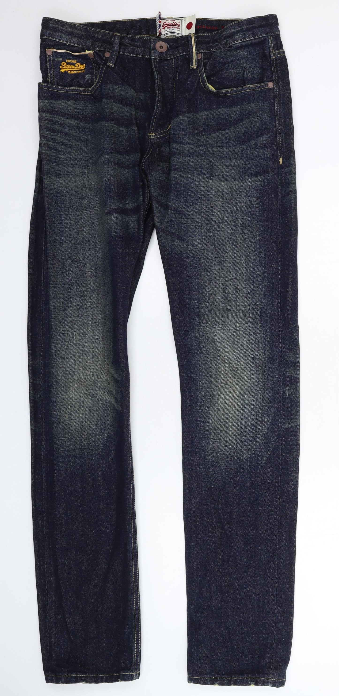 Superdry Mens Blue  Denim Straight Jeans Size 30 L32 in