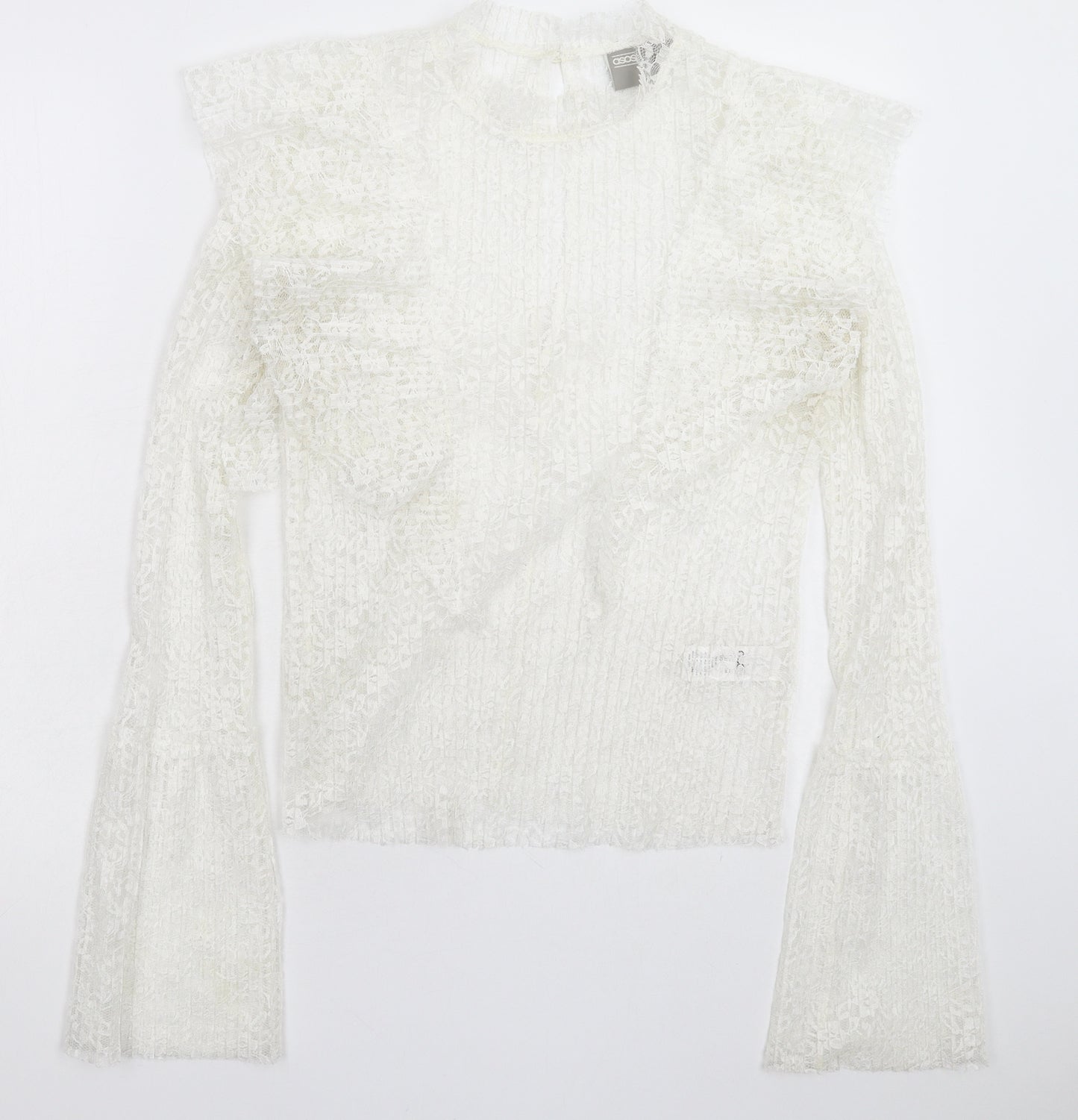 ASOS Womens White  Lace Basic Blouse Size 10