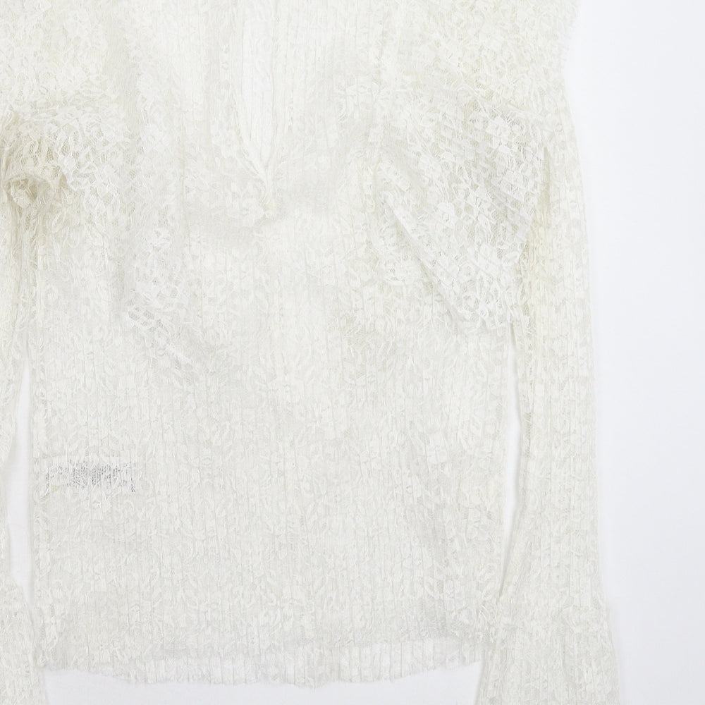 ASOS Womens White  Lace Basic Blouse Size 10