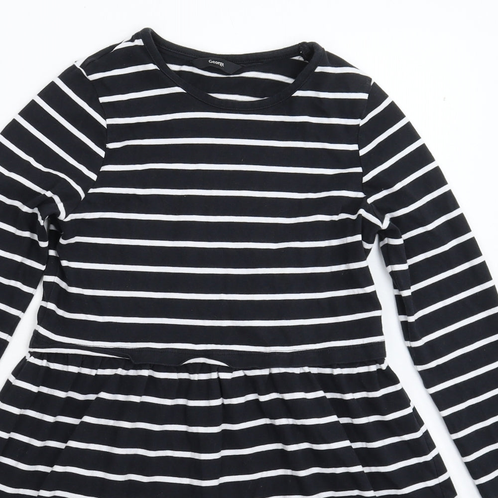 George Girls Blue Striped  Fit & Flare  Size 11-12 Years