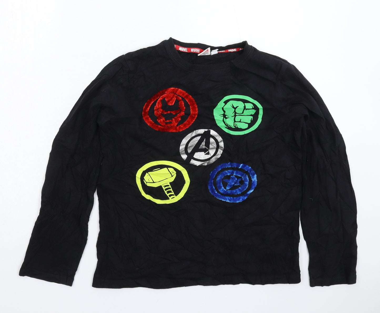 Primark Boys Black   Basic T-Shirt Size 12-13 Years  - Marvel