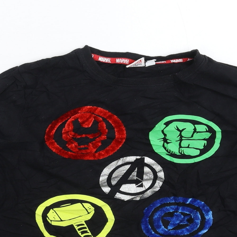 Primark Boys Black   Basic T-Shirt Size 12-13 Years  - Marvel