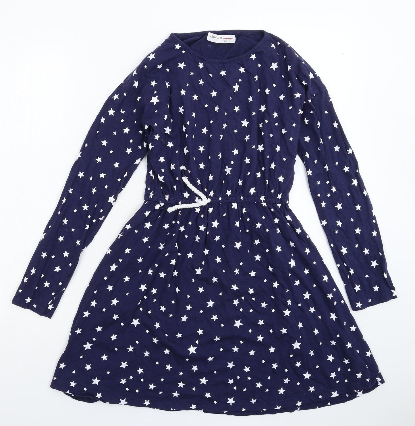 Minoti Girls Blue Geometric  Fit & Flare  Size 12-13 Years