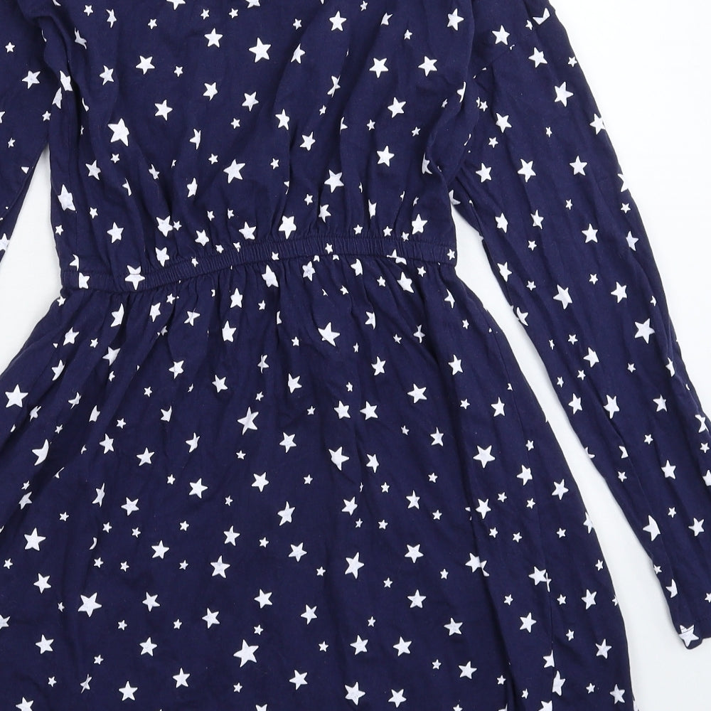 Minoti Girls Blue Geometric  Fit & Flare  Size 12-13 Years