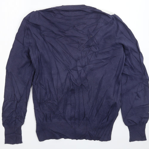 NEXT Mens Blue Check Knit Pullover Jumper Size M