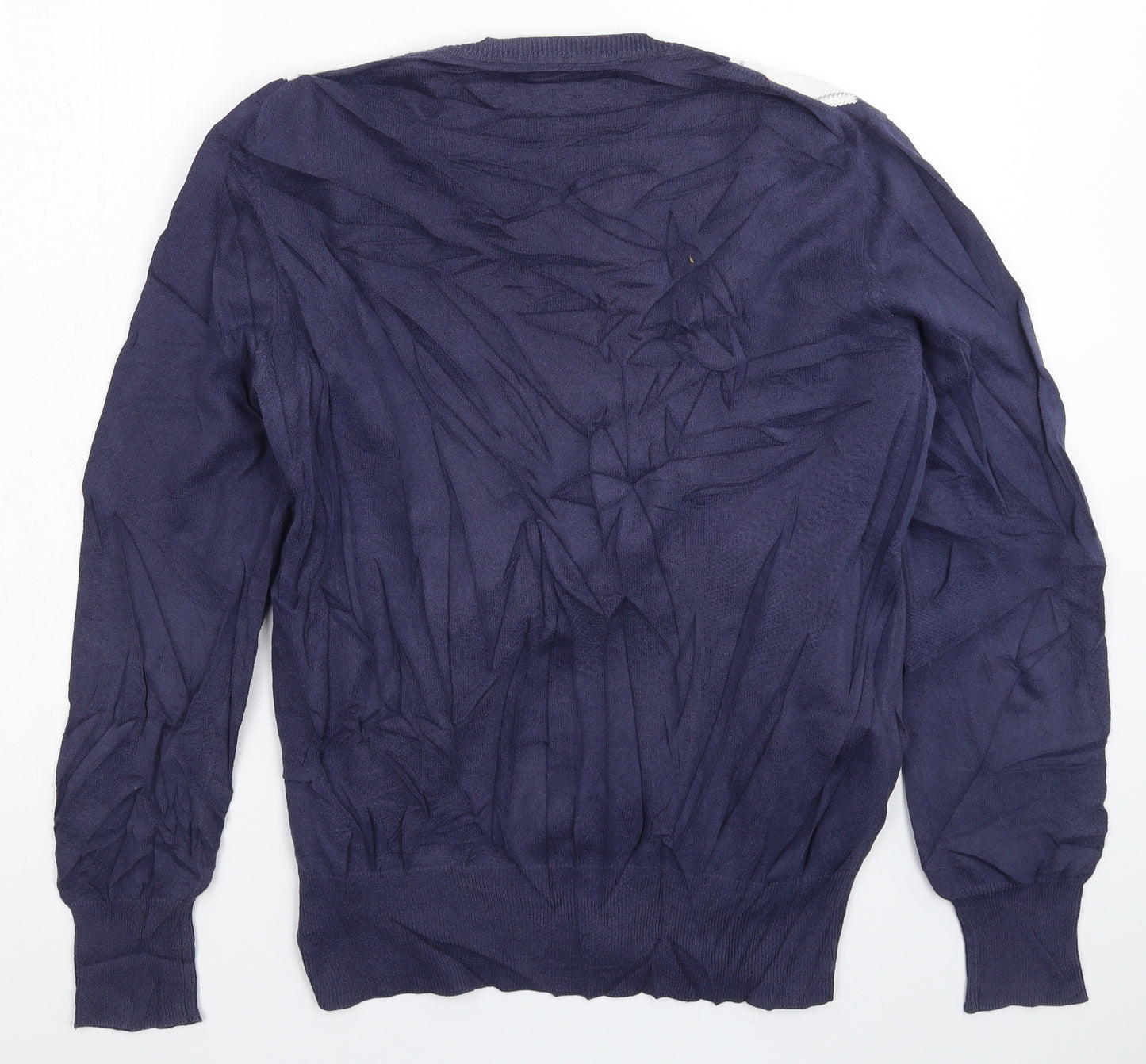 NEXT Mens Blue Check Knit Pullover Jumper Size M