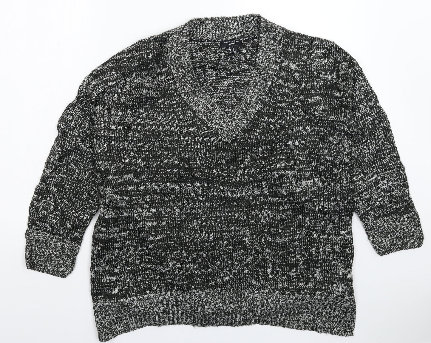 New Look Womens Grey  Knit Pullover Jumper Size S  - Oversized