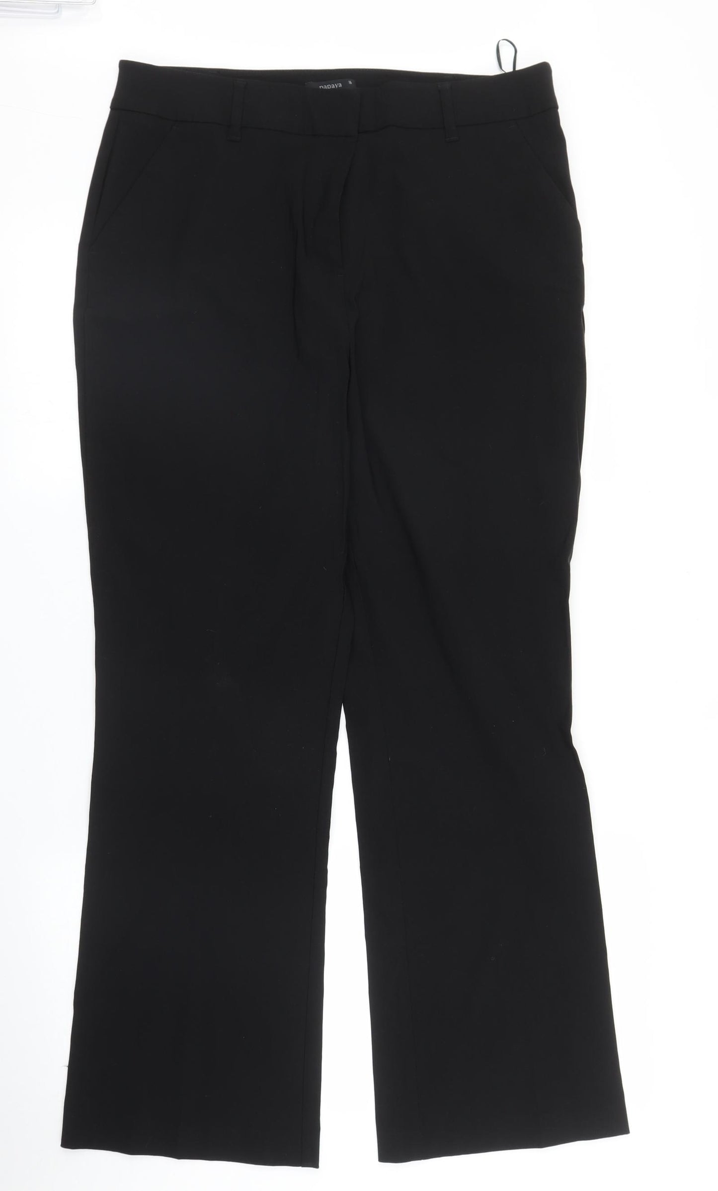 Papaya Womens Black   Trousers  Size 16 L29 in