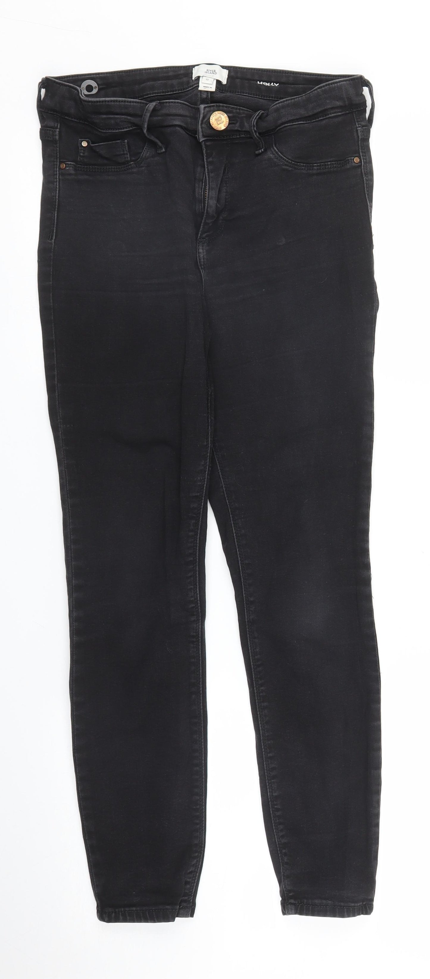 River Island Womens Black  Denim Skinny Jeans Size 10 L25 in