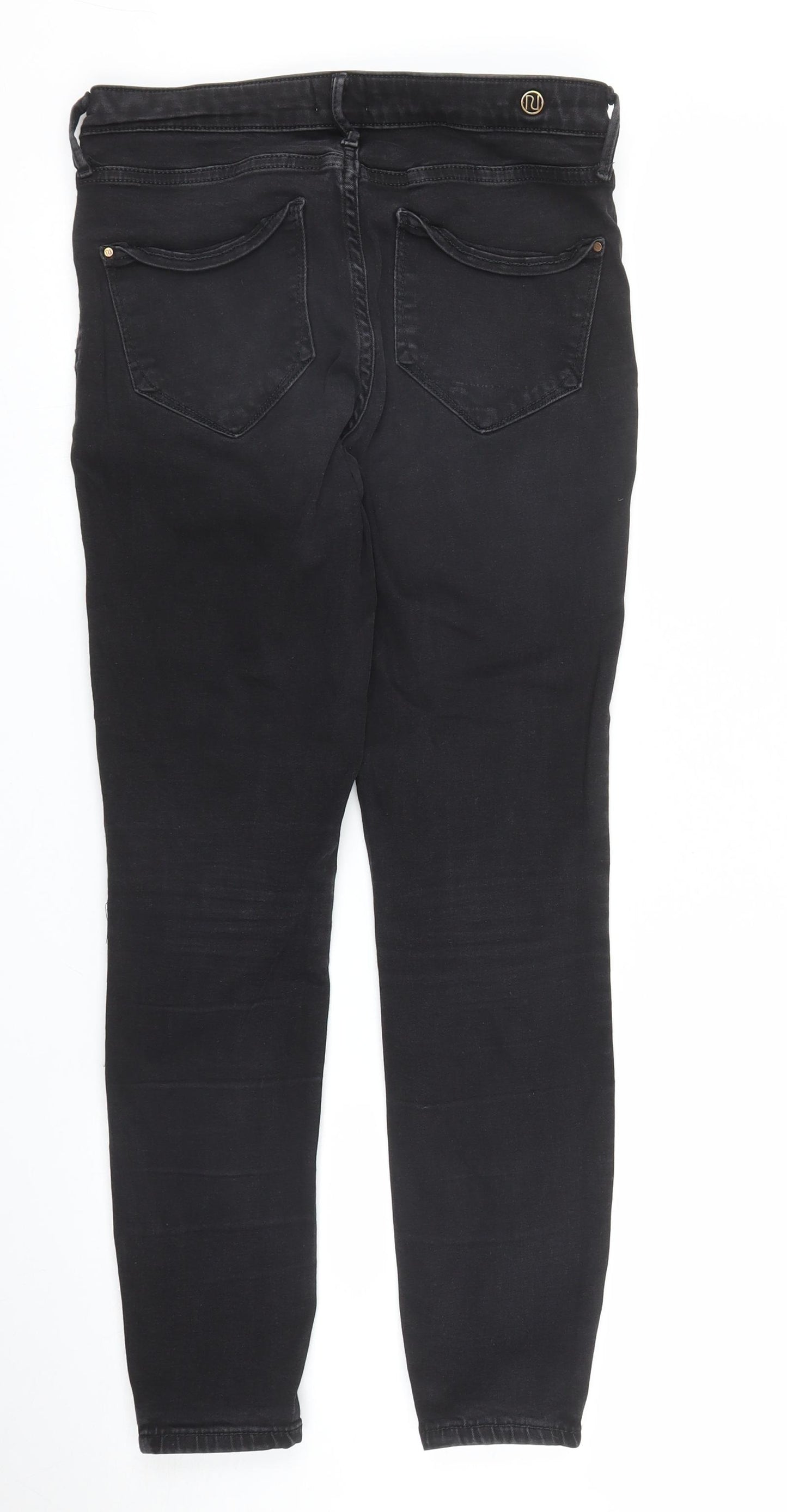 River Island Womens Black  Denim Skinny Jeans Size 10 L25 in