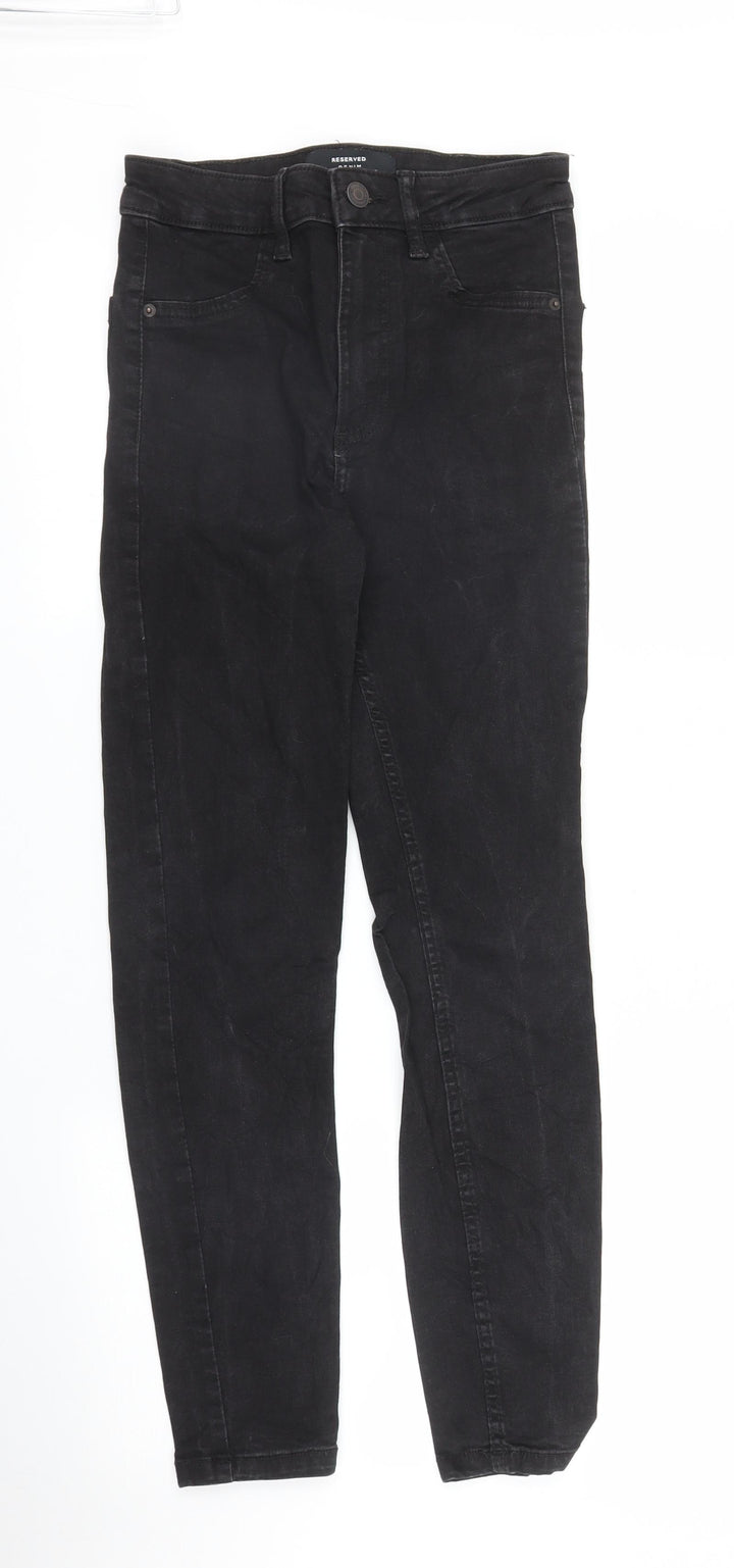 RESERVED Womens Black  Denim Skinny Jeans Size 8 L25 in