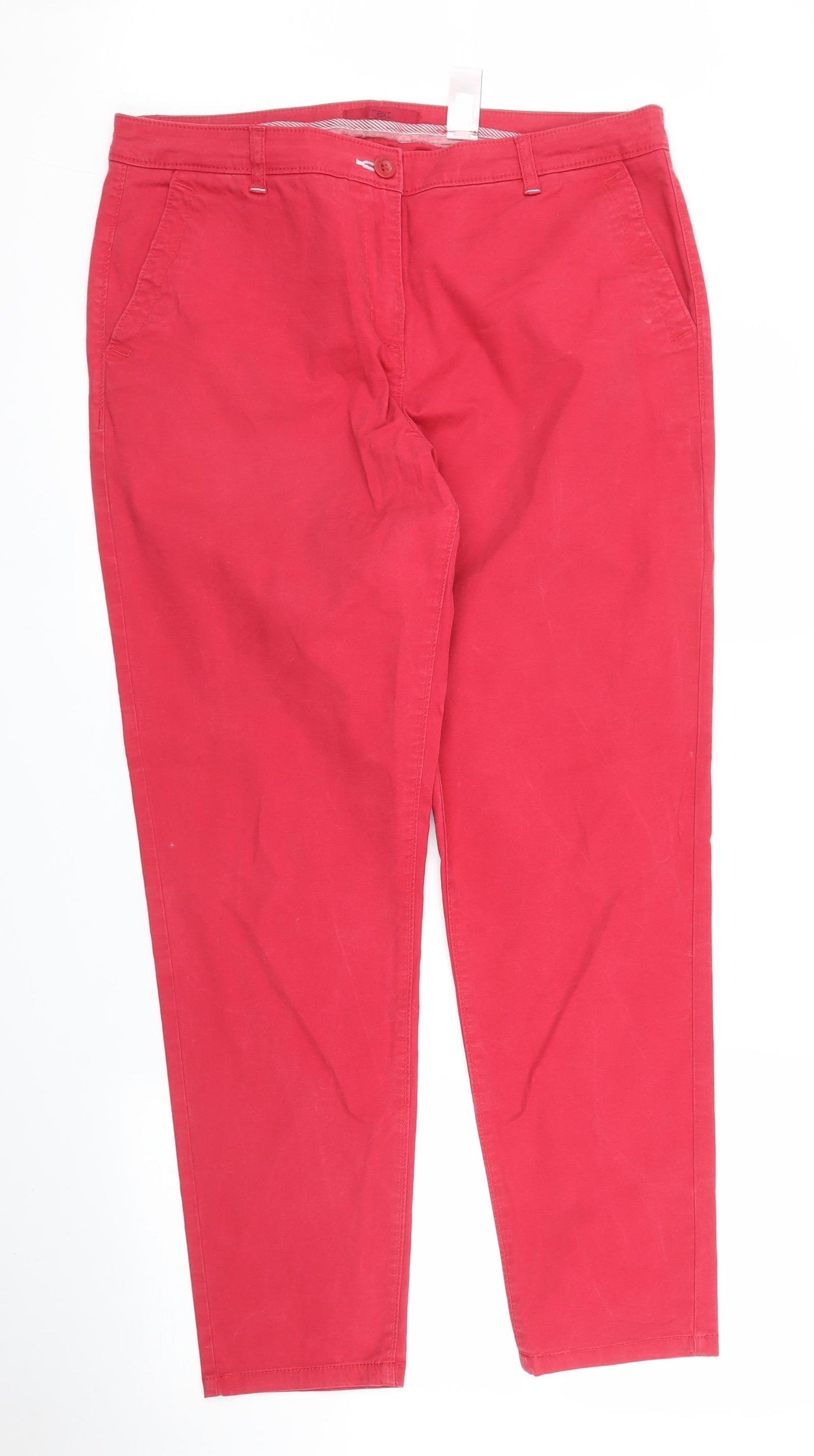 NEXT Womens Red   Chino Trousers Size 14 L28 in