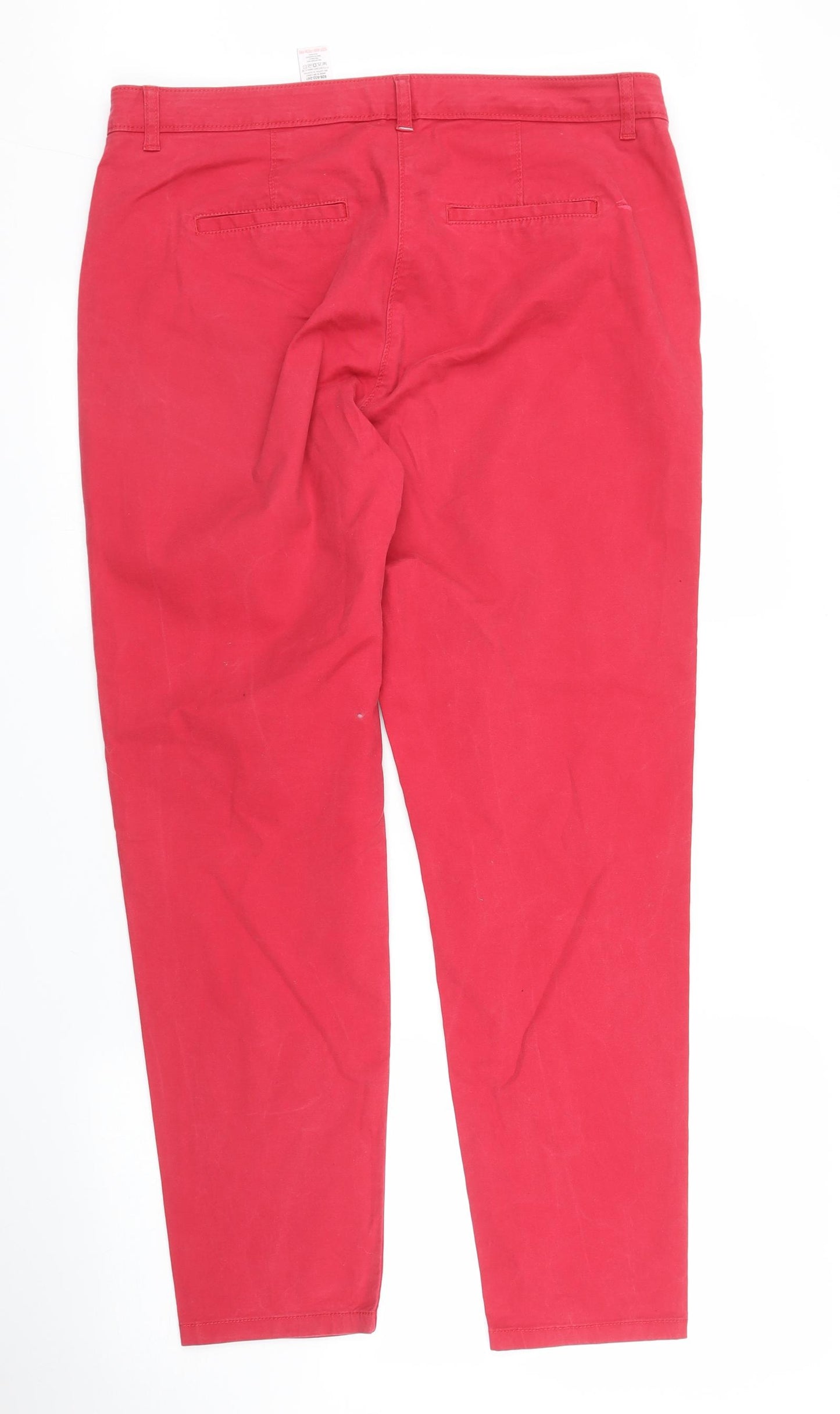 NEXT Womens Red   Chino Trousers Size 14 L28 in