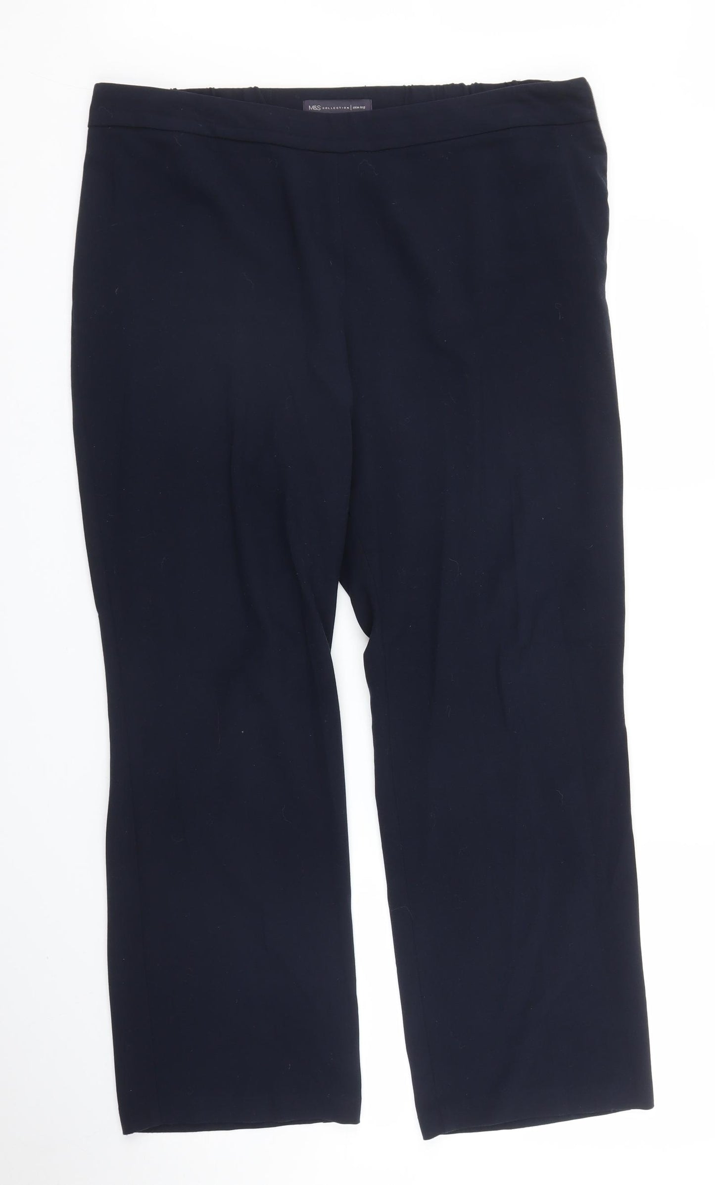 M&S Womens Blue   Capri Trousers Size 14 L26 in