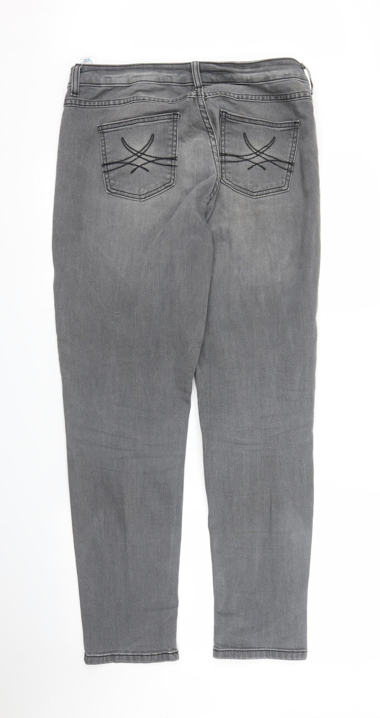M&S Womens Grey  Denim Skinny Jeans Size 14 L29.5 in