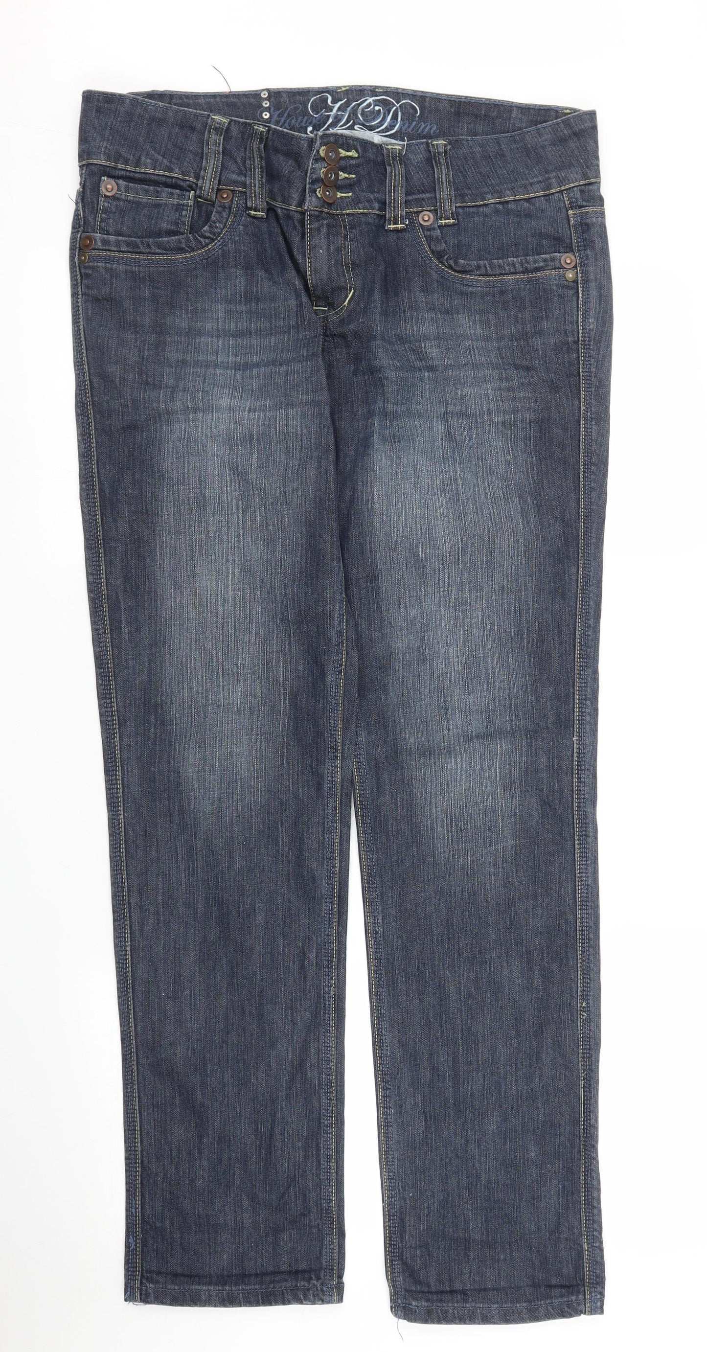 House of Denim Womens Blue  Denim Straight Jeans Size 14 L30 in