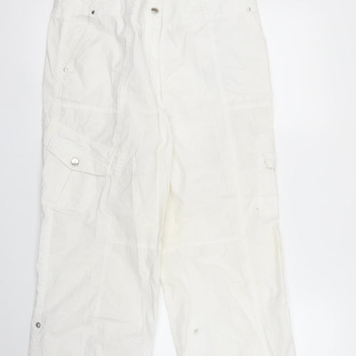 Arquette Womens White   Capri Trousers Size 16 L22 in