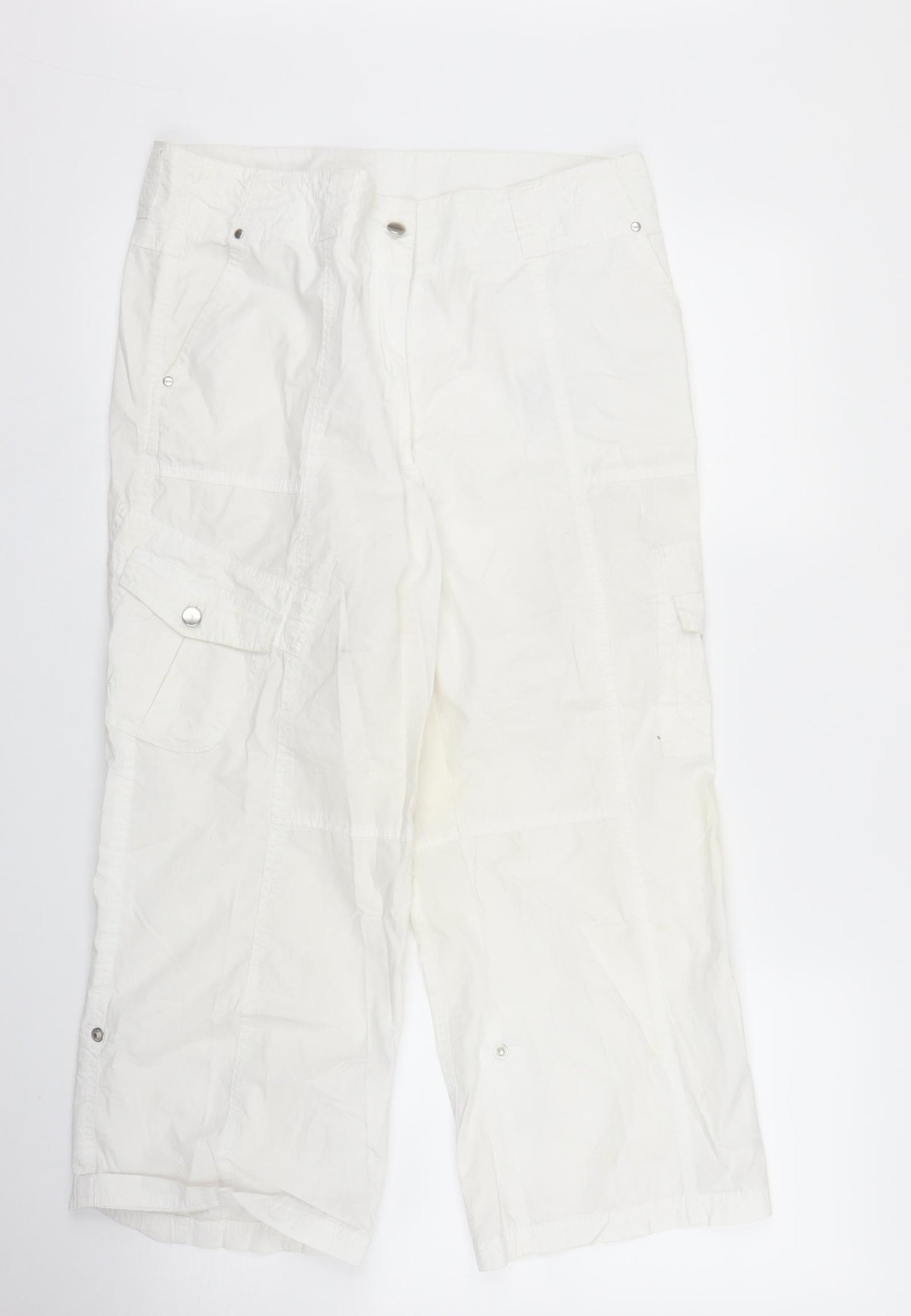 Arquette Womens White   Capri Trousers Size 16 L22 in