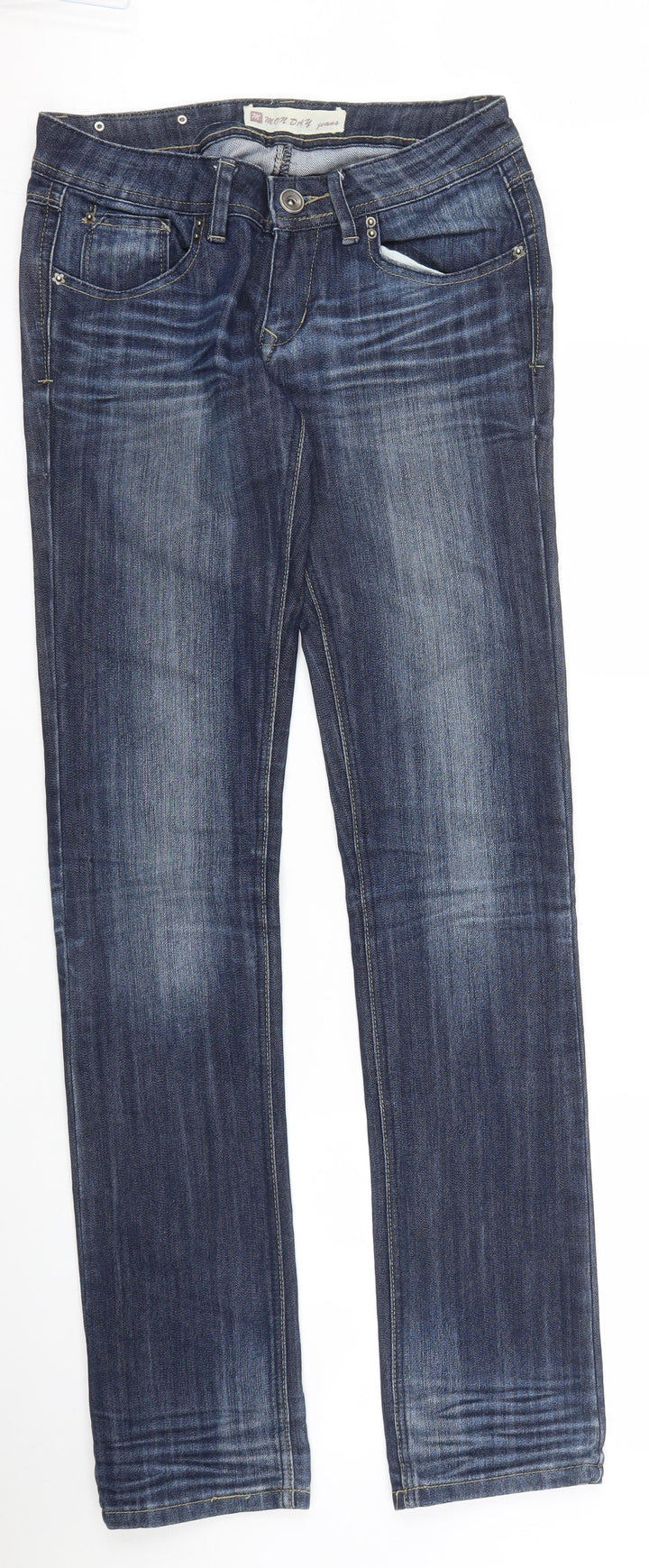 Monday Womens Blue  Denim Straight Jeans Size 10 L24 in
