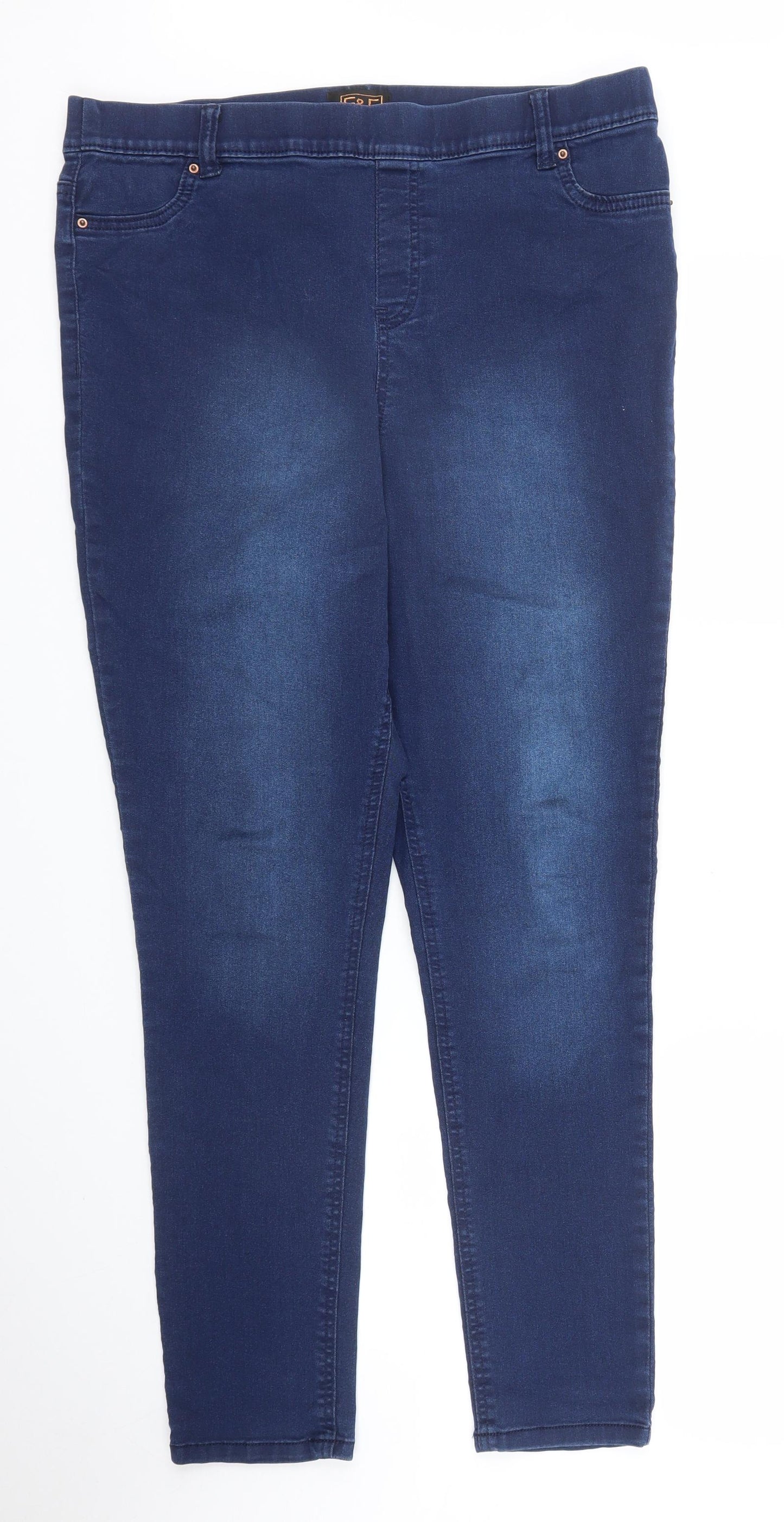 F&F Womens Blue  Denim Jegging Jeans Size 18 L29 in