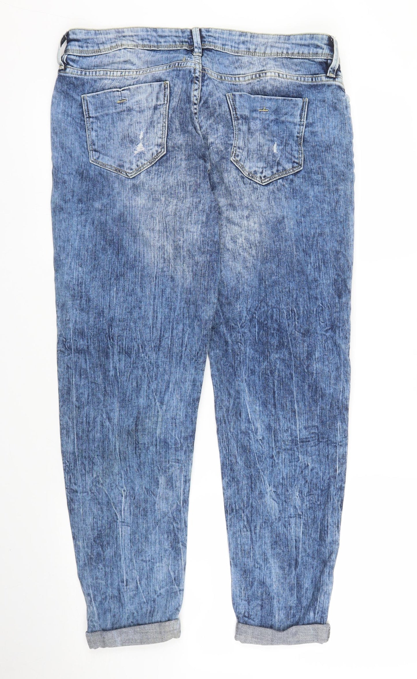 F&F Womens Blue  Denim Mom Jeans Size 12 L25 in