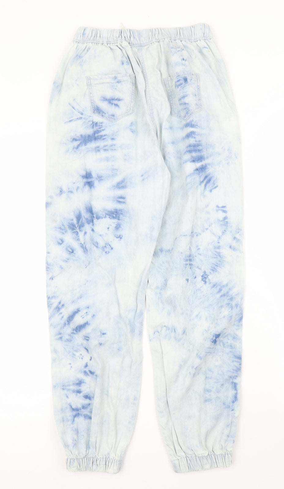 NEXT Girls Blue Tie Dye Denim Tapered Jeans Size 12 Years