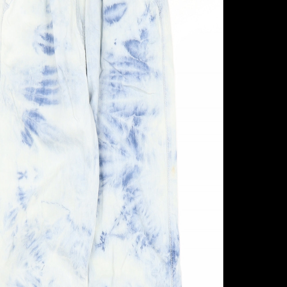 NEXT Girls Blue Tie Dye Denim Tapered Jeans Size 12 Years