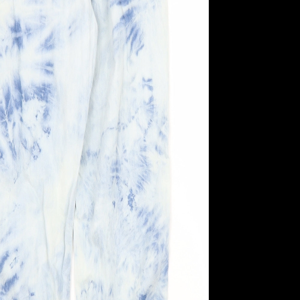 NEXT Girls Blue Tie Dye Denim Tapered Jeans Size 12 Years