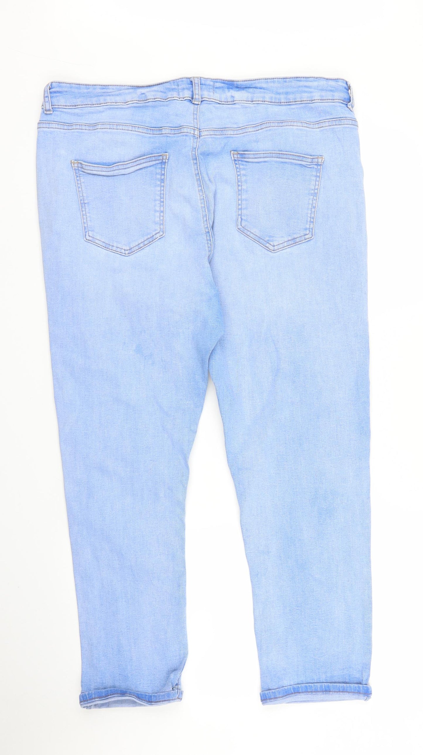 Dorothy Perkins Womens Blue  Denim Tapered Jeans Size 18 L25 in