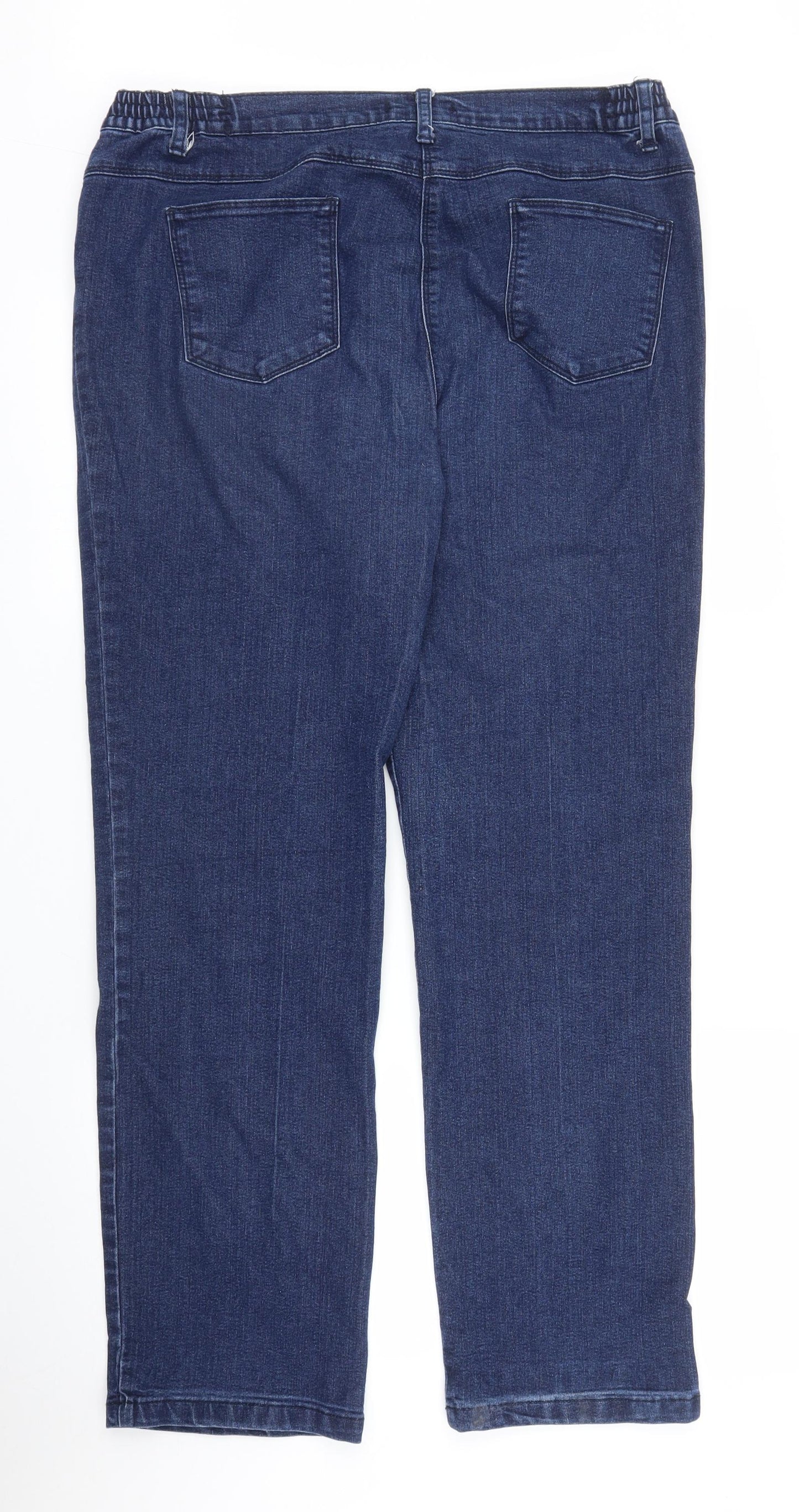 Preworn Womens Blue  Denim Straight Jeans Size 16 L30 in