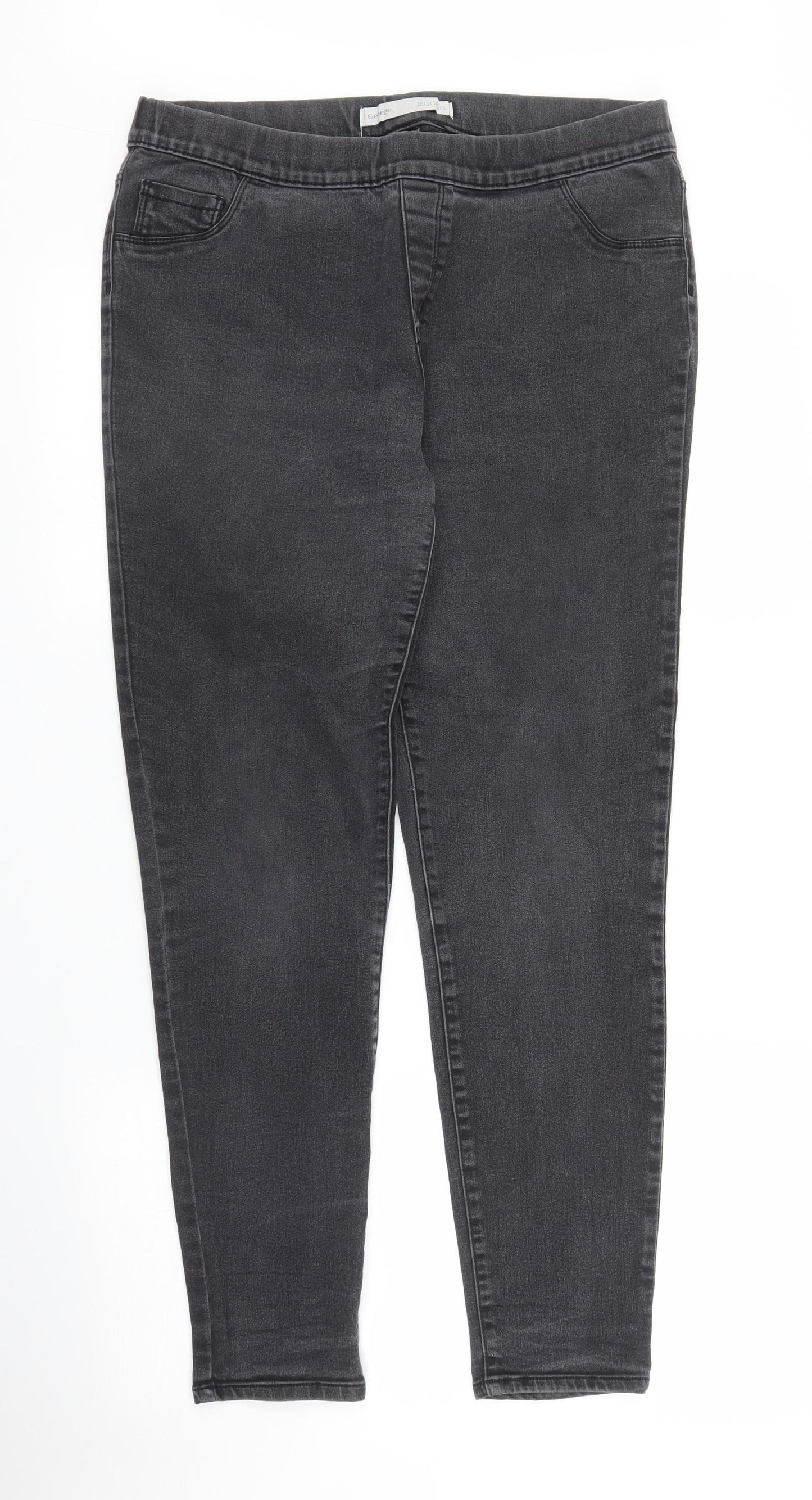 George Womens Grey  Denim Jegging Jeans Size 14 L27 in