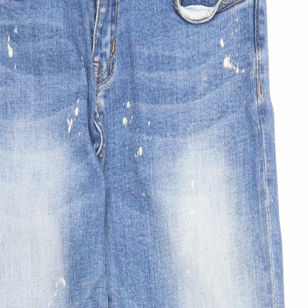 Hand Work Denim Womens Blue  Denim Cropped Jeans Size 28 in L25 in