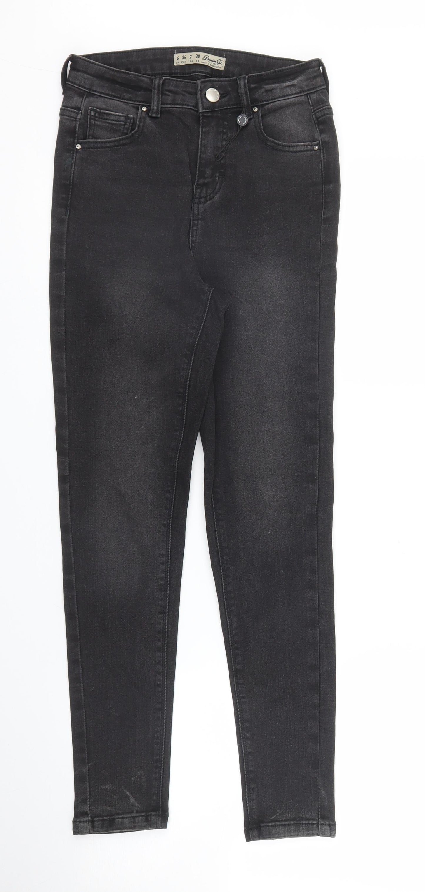Primark Womens Black  Denim Skinny Jeans Size 6 L25 in