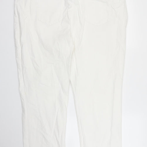 M&S Womens White  Denim Straight Jeans Size 22 L27 in