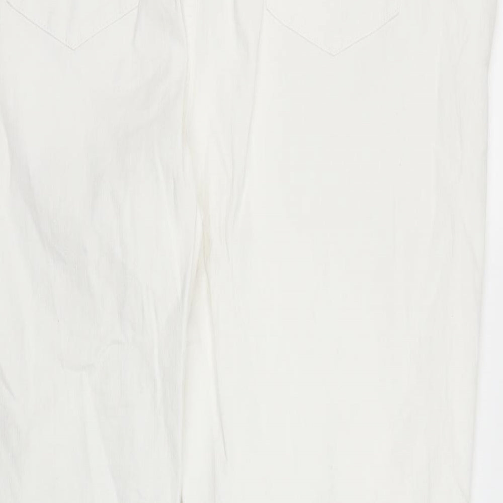 M&S Womens White  Denim Straight Jeans Size 22 L27 in