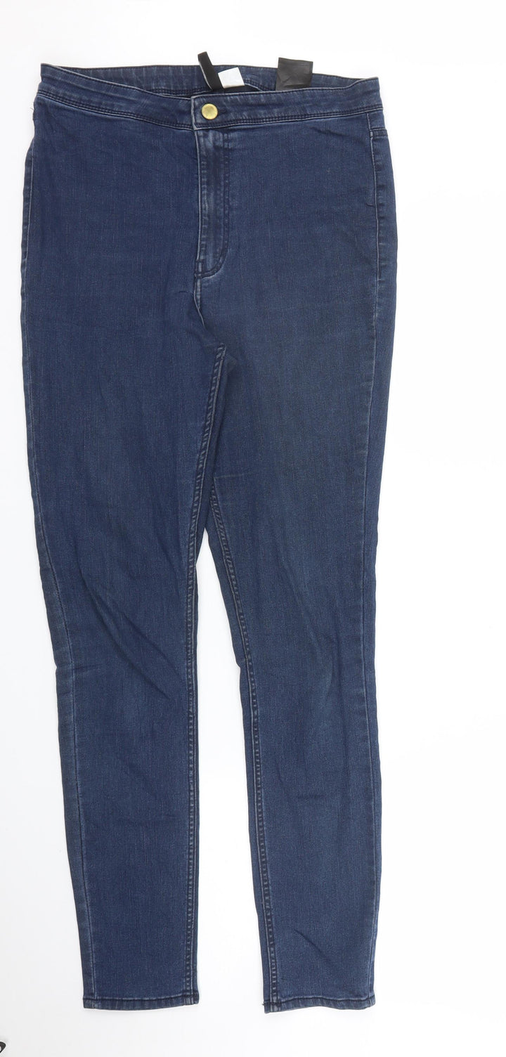 H&M Womens Blue  Denim Skinny Jeans Size 12 L28 in