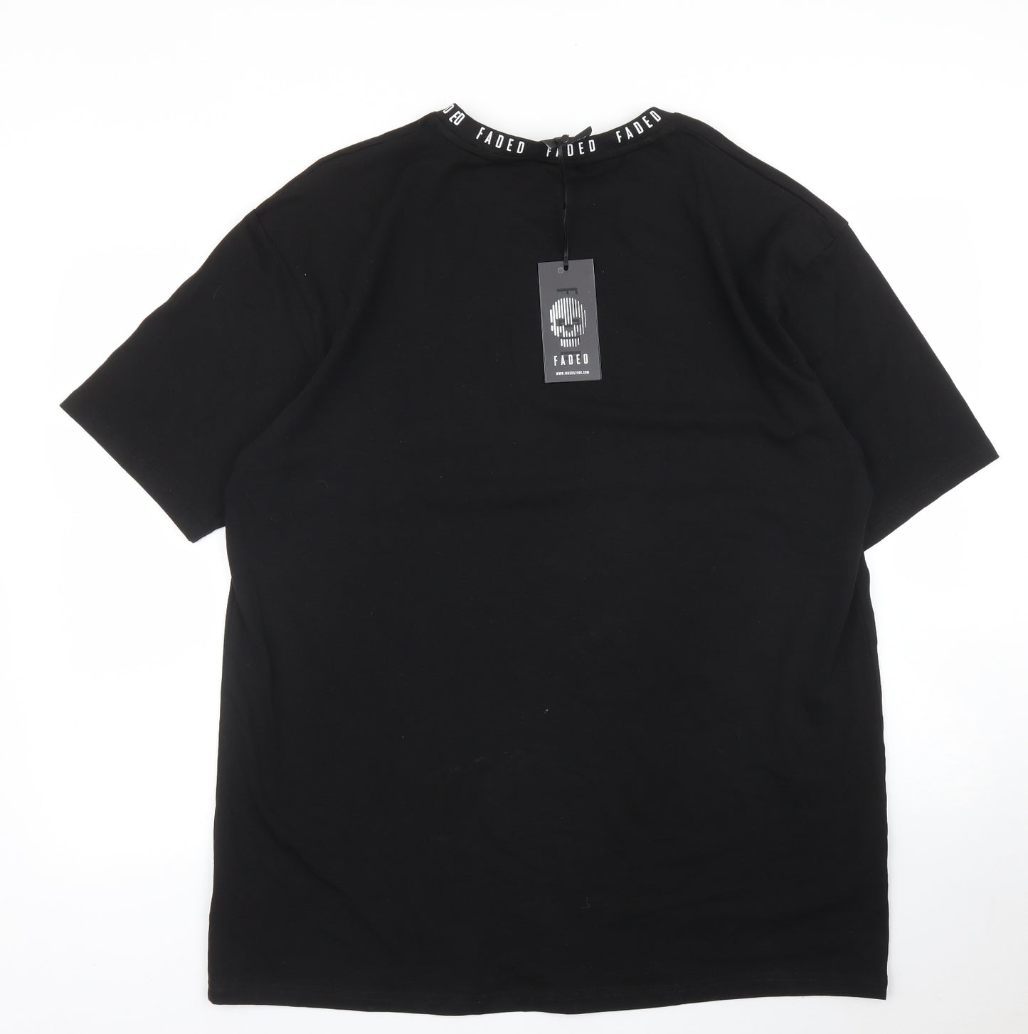 Faded Mens Black    T-Shirt Size XL