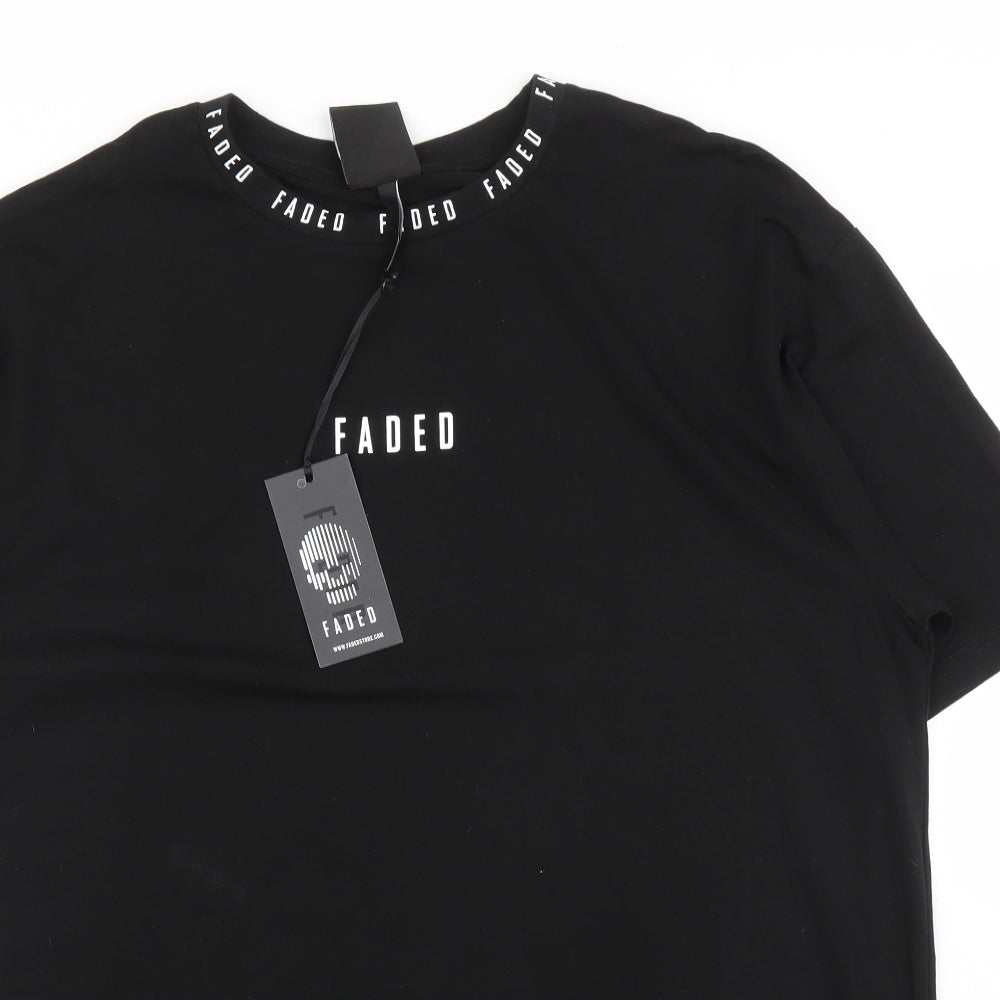 Faded Mens Black    T-Shirt Size XL