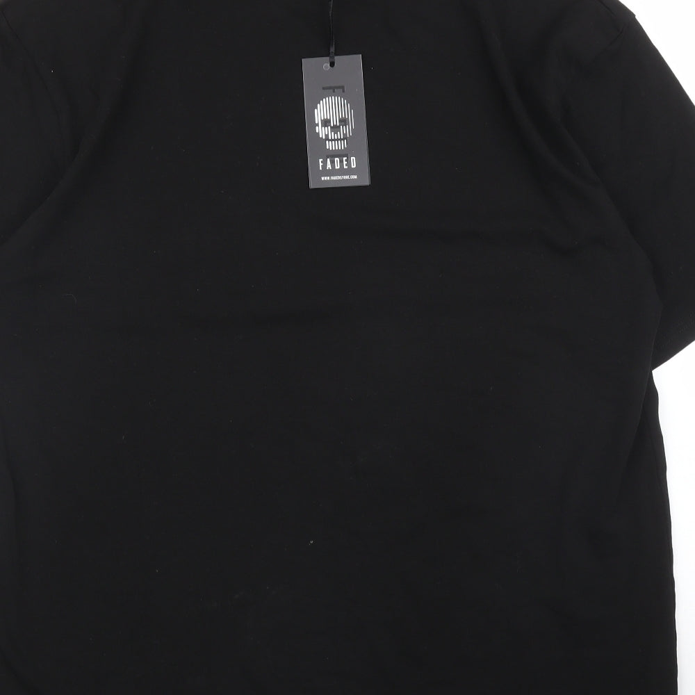 Faded Mens Black    T-Shirt Size XL