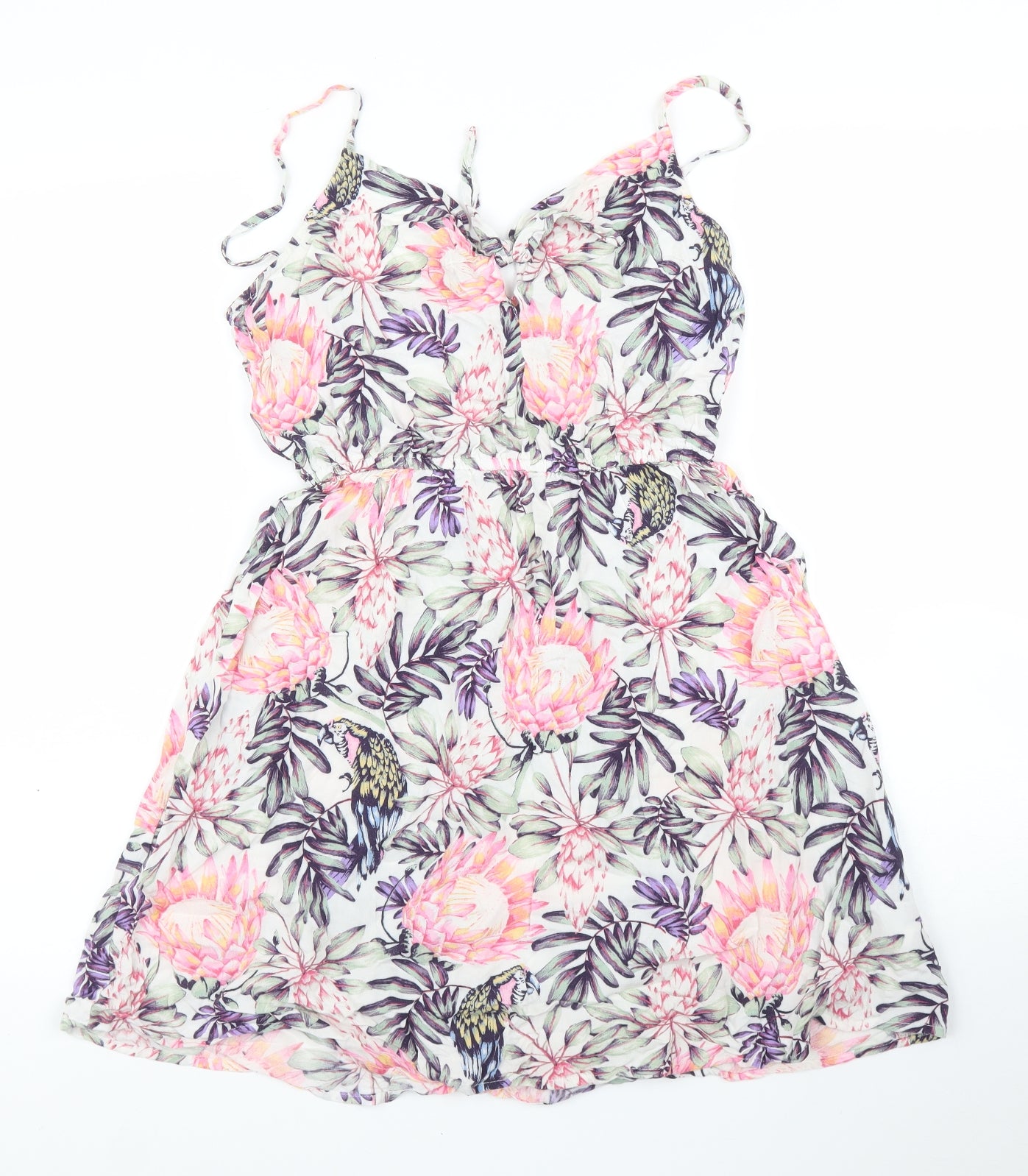 H&M Womens Pink Floral  A-Line  Size 10