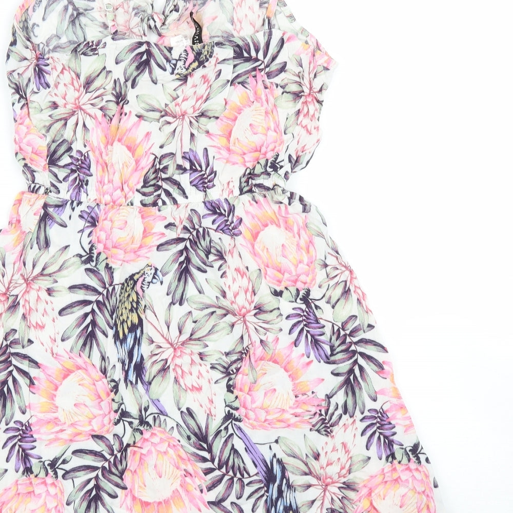 H&M Womens Pink Floral  A-Line  Size 10