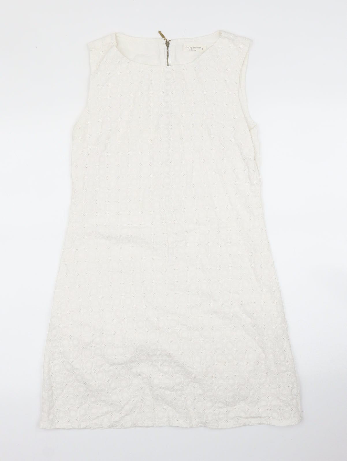 Okeysi Womens White Floral  Shift  Size S