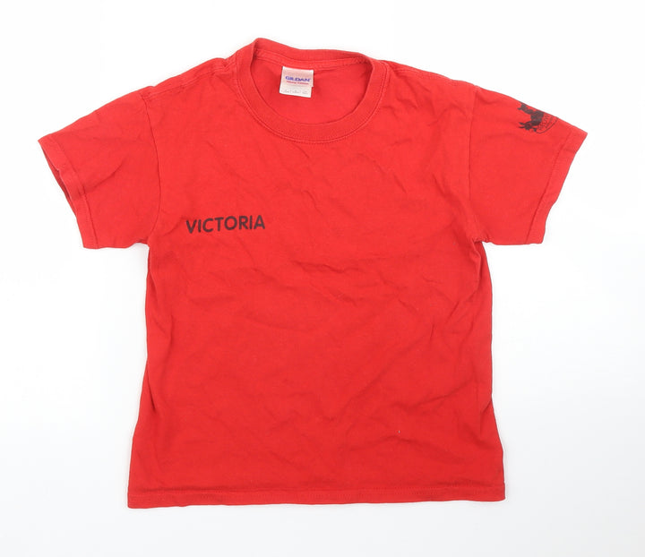 Gildan Boys Red   Basic T-Shirt Size S