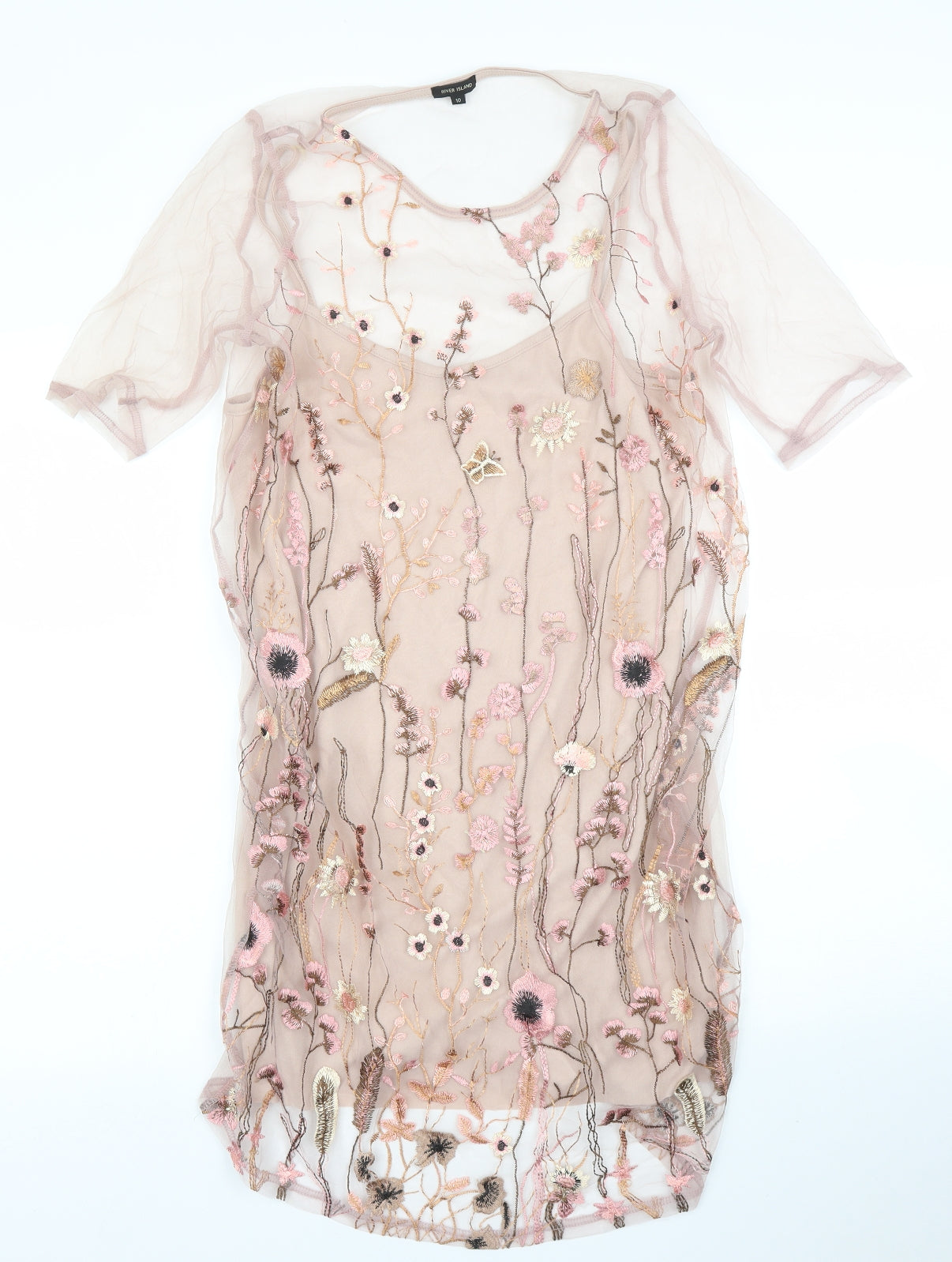 River Island Womens Pink Floral  Shift  Size 10