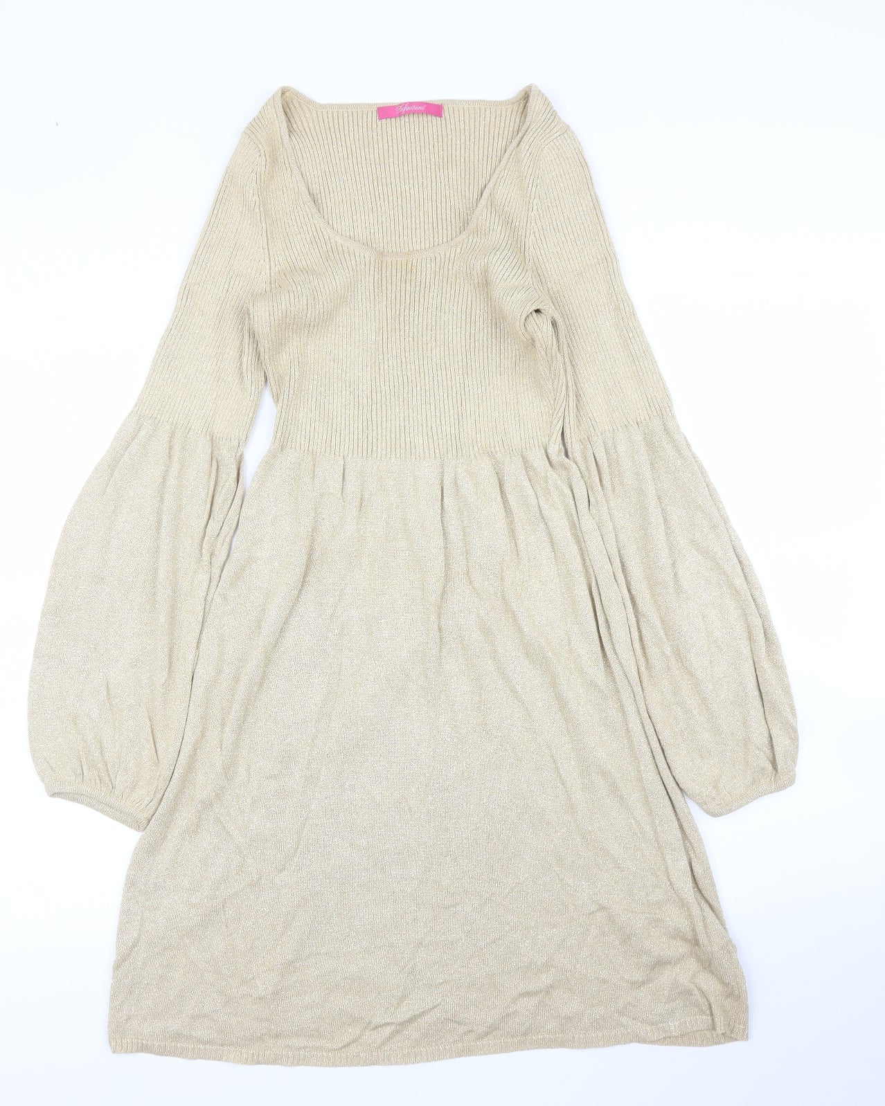 Definitions Womens Gold   Jumper Dress  Size 10