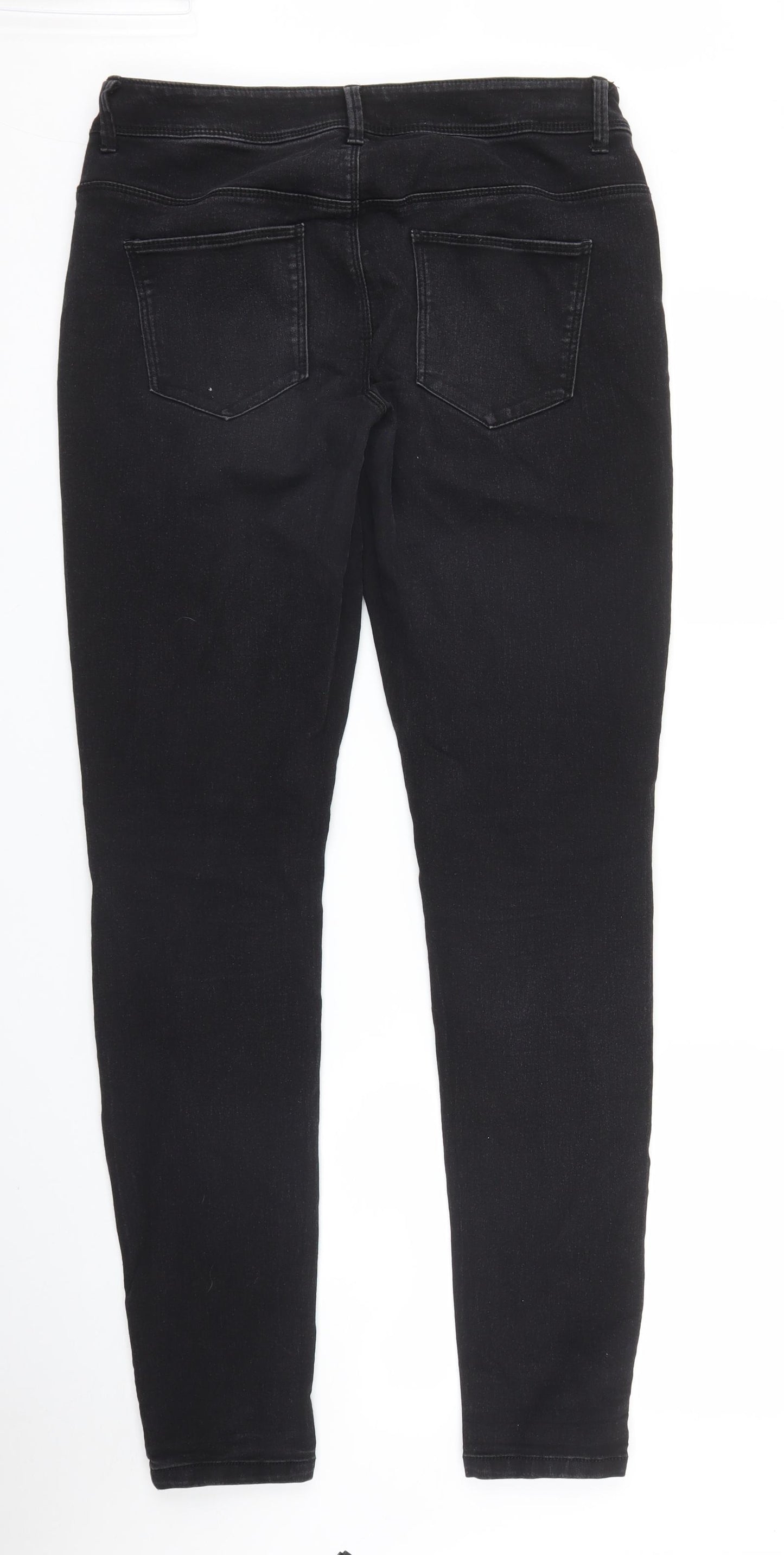 Primark Womens Black  Denim Skinny Jeans Size 14 L32 in