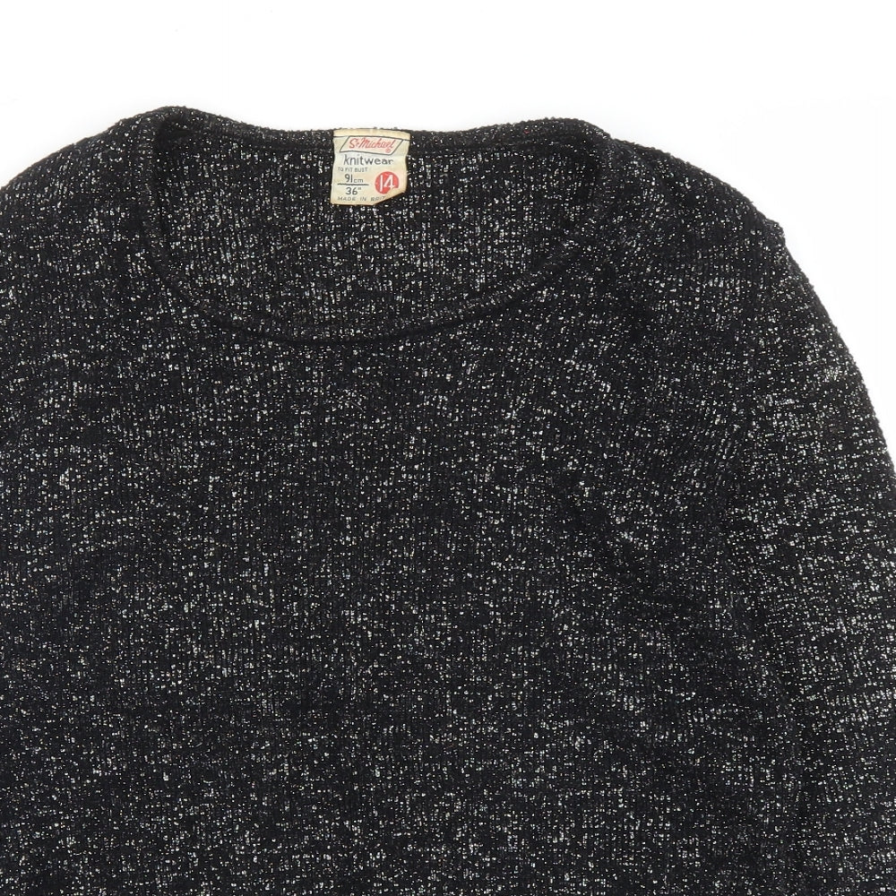 St Michael Womens Black   Pullover Jumper Size 14