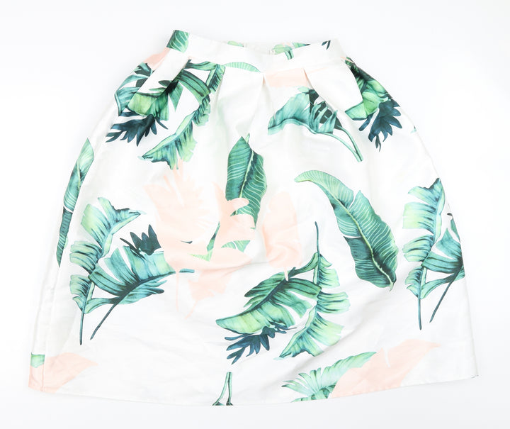 Preworn Womens White Flare Skirt Size L