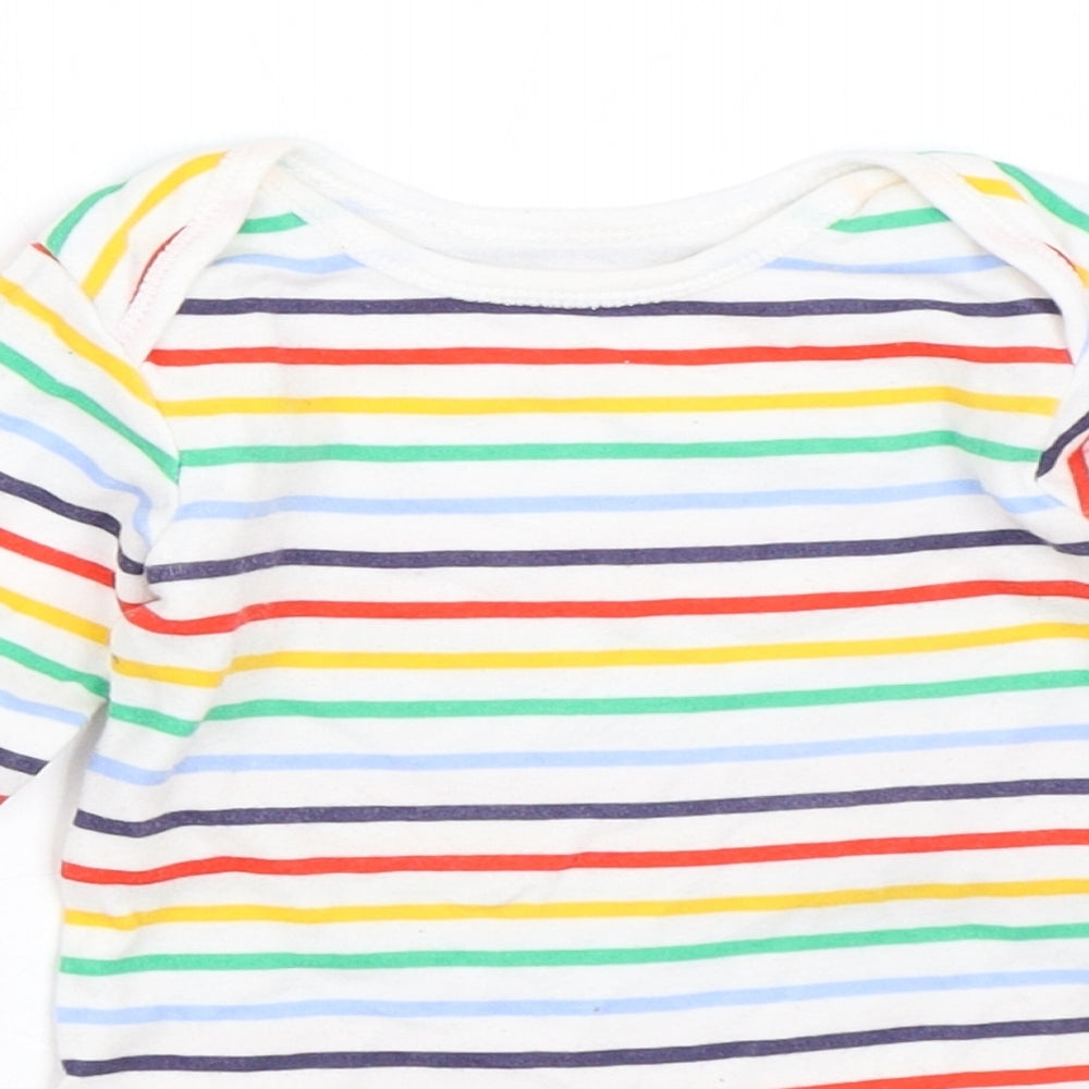 Primark Baby White Striped  Babygrow One-Piece Size 9-12 Months